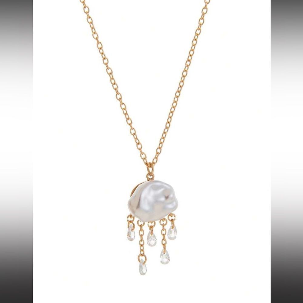 Gold Pearl Pendant Necklace N1277